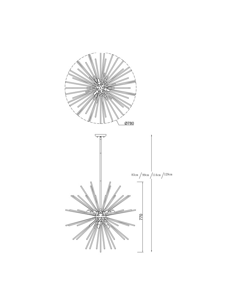 Żyrandole nowoczesne - Zuma Line URCHIN Lampa Wisząca G9 42W P0491-09C-F7DY - produkt kolory-swiatla.pl 4