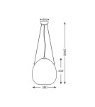 Lampy wiszące szklane - Zuma Line MOON Lampa Wisząca E27 60W P19066B-D38 - produkt 4