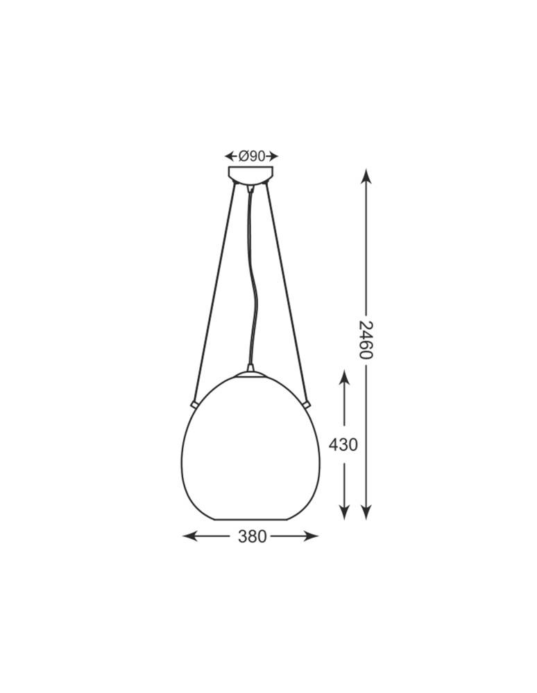 Lampy wiszące szklane - Zuma Line MOON Lampa Wisząca E27 60W P19066B-D38 - produkt kolory-swiatla.pl 4