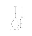 Lampy wiszące szklane - Zuma Line BRESSO Lampa Wisząca E27 60W P19066A-D38 - produkt 3