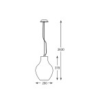 Lampy wiszące szklane - Zuma Line BRESSO Lampa Wisząca E27 60W P19066A-D28 - product 3