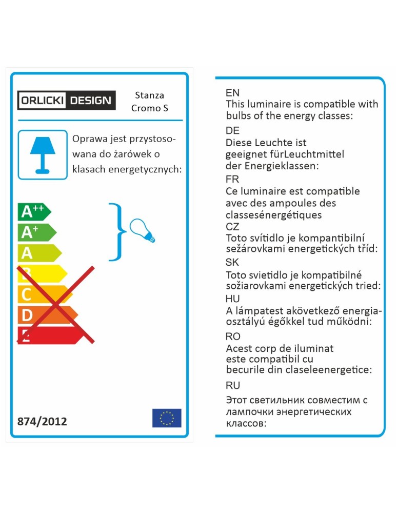 Orlicki Design WISZĄCA E27 15W Stanza Cromo S