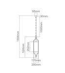 Lampy wiszące w stylu Hampton - Orlicki Design WISZĄCA E27 15W Lunga Old Gold - produkt 3