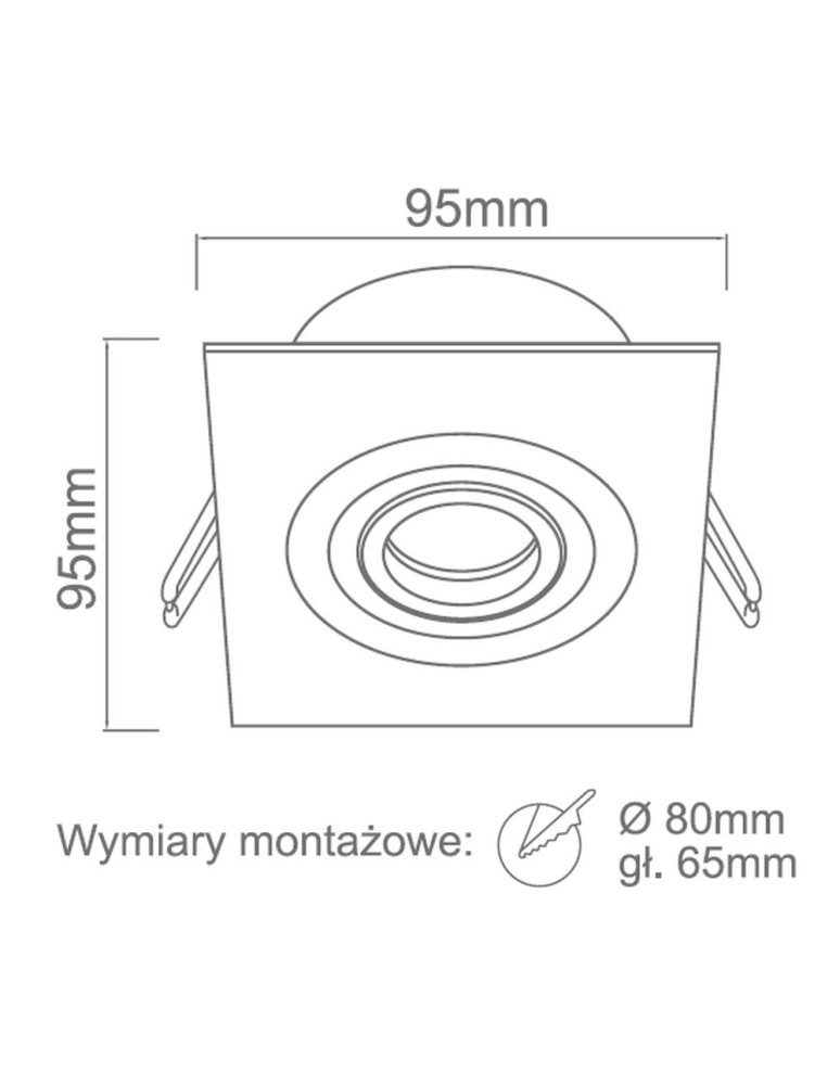 Lampy podtynkowe kwadratowe - Orlicki Design GU10 8W Fasto I Nero - product kolory-swiatla.pl 2