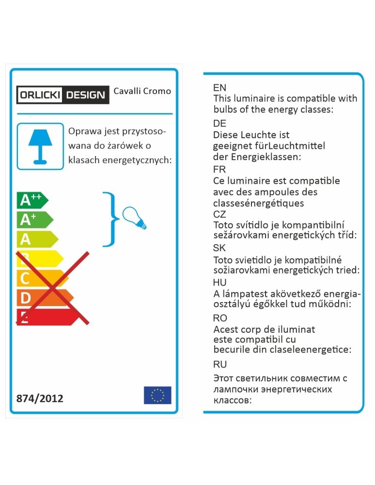 Orlicki Design SUFITOWA E27 15W Cavalli Cromo