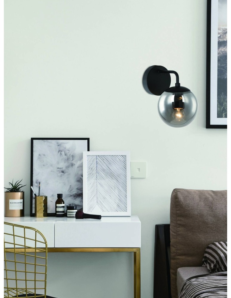 Orlicki Design KINKIET E27 8W Bao Parette Nero Claro
