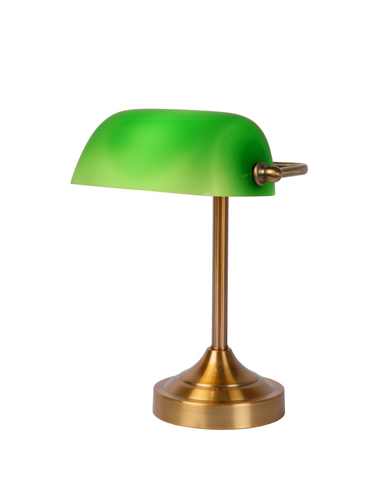 Lucide Banker Lamp E14 W22cm H30cm Glass zielona/ Bronze 17504/01/03