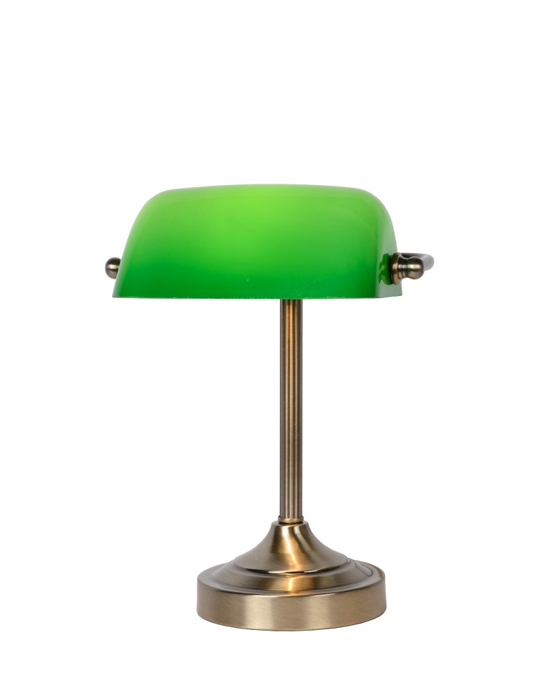 Lucide Banker Lamp E14 W22cm H30cm Glass zielona/ Bronze 17504/01/03