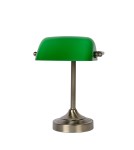 Lampy stołowe do czytania - Lucide Banker Lamp E14 W22cm H30cm Glass zielona/ Bronze 17504/01/03 - produkt 4