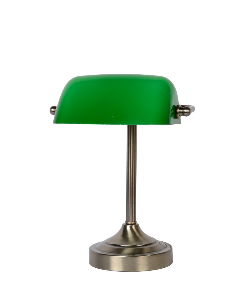 Lucide Banker Lamp E14 W22cm H30cm Glass zielona/ Bronze 17504/01/03
