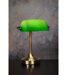 Lampy stołowe do czytania - Lucide Banker Lamp E14 W22cm H30cm Glass zielona/ Bronze 17504/01/03 - produkt 6