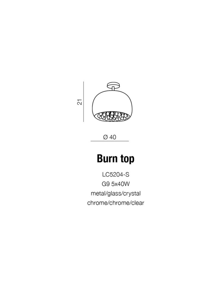 Azzardo BURN 5xG9 2w1 Sufitowa lub Wisząca Chrom AZ0699