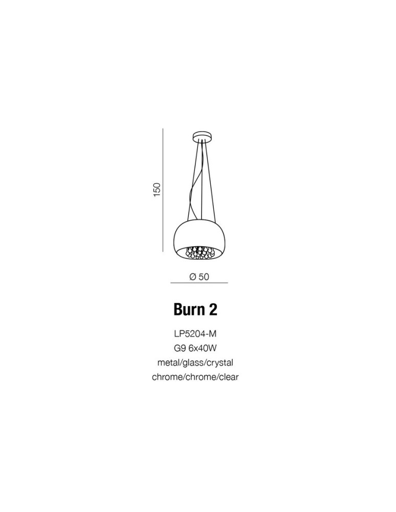 Azzardo BURN 2 6xG9 2w1 Sufitowa lub Wisząca Chrom AZ0700