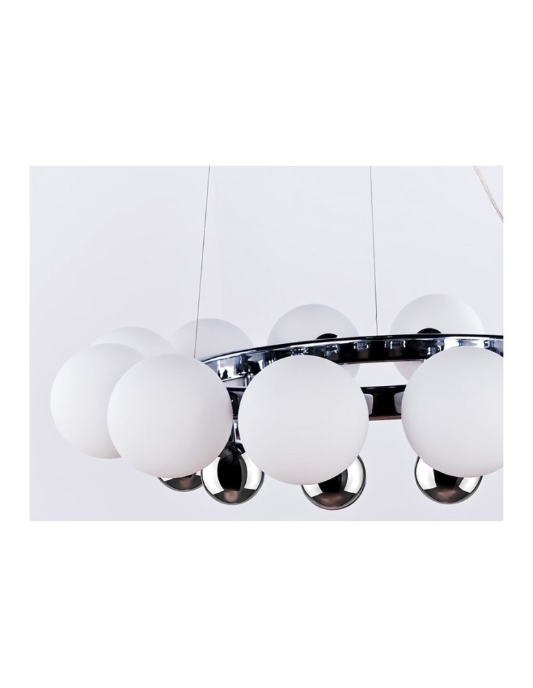 Lampy wiszące - Azzardo ESPERANZA 12xG9 Wisząca Biały/Chrom AZ0095 - produkt kolory-swiatla.pl 2
