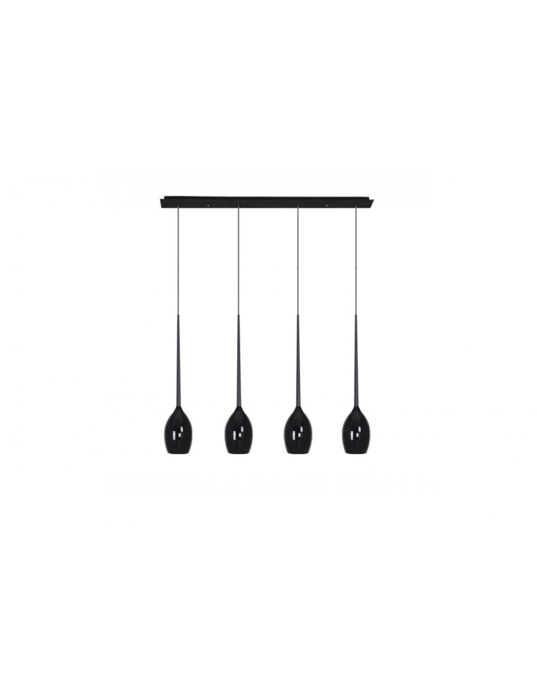 Lampy wiszące na listwie - Azzardo IZZA 4 BLACK 4xE14 Wisząca Czarny Połysk AZ0100 - produkt kolory-swiatla.pl 1