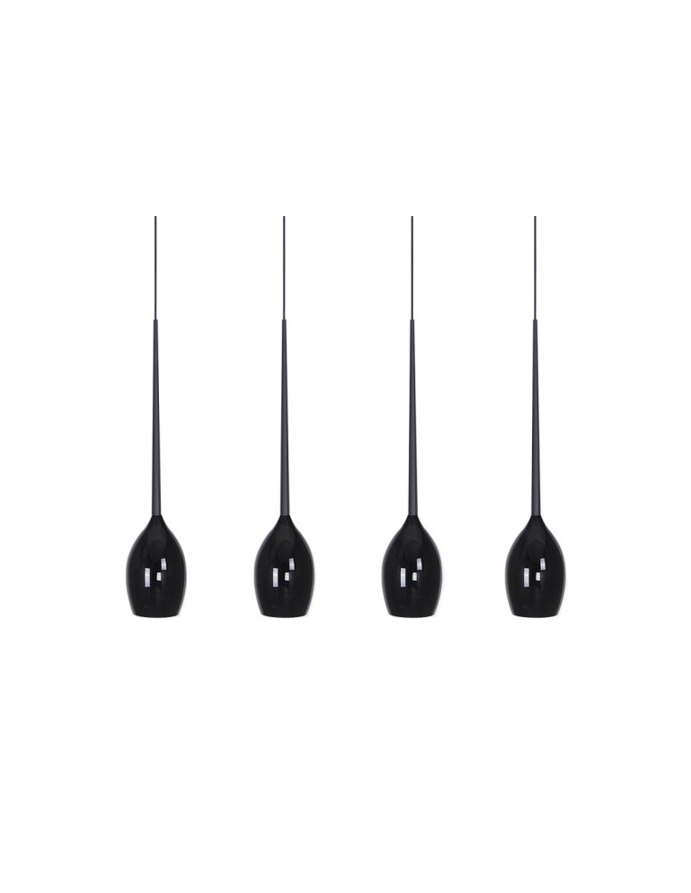 Lampy wiszące na listwie - Azzardo IZZA 4 BLACK 4xE14 Wisząca Czarny Połysk AZ0100 - produkt kolory-swiatla.pl 2