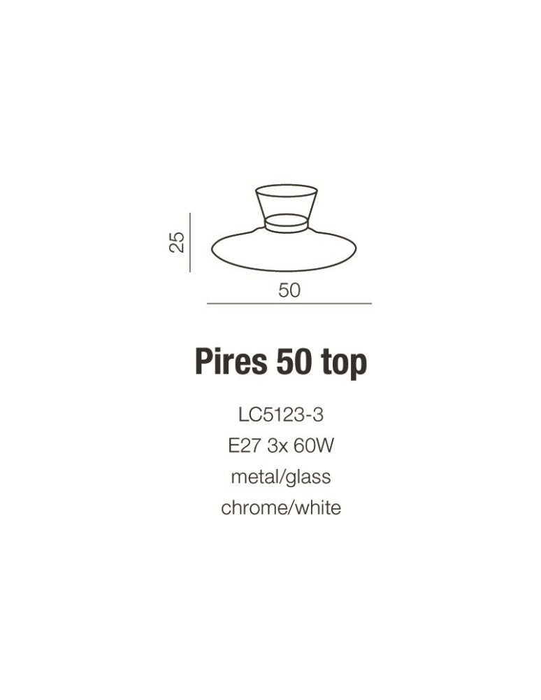Lampy sufitowe nowoczesne - Azzardo PIRES 50 TOP WHITE 3xE27 Sufitowa Biały AZ0280 - product kolory-swiatla.pl 2