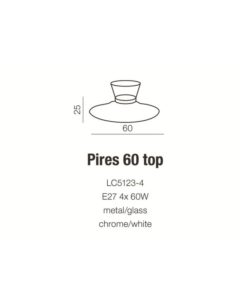 Lampy sufitowe nowoczesne - Azzardo PIRES 60 TOP WHITE 4xE27 Sufitowa Biały AZ0281 - product kolory-swiatla.pl 2