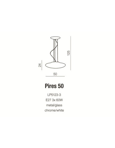 Azzardo PIRES 50 WHITE 3xE27 Wisząca Biały AZ0277 - produkt 2