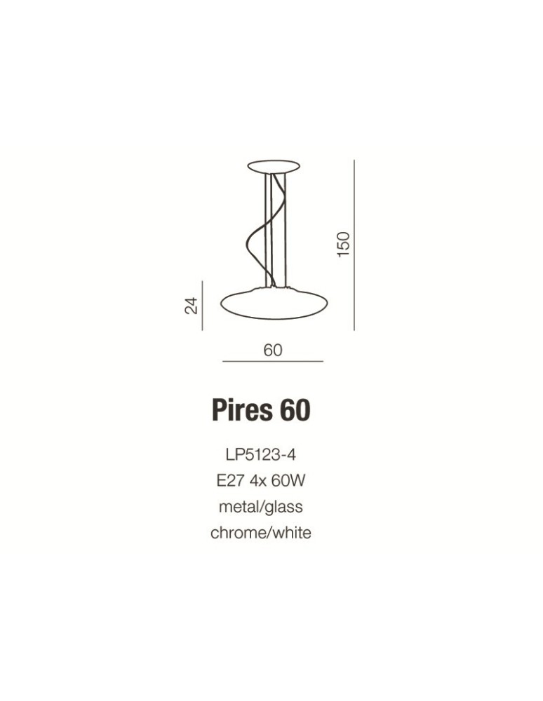 Lampy wiszące - Azzardo PIRES 60 WHITE 4xE27 Wisząca Biały AZ0278 - produkt kolory-swiatla.pl 2
