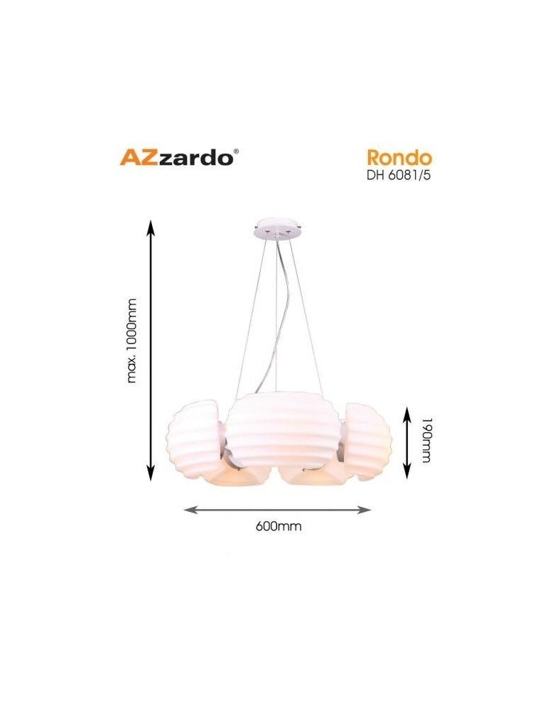 Lampy wiszące - Azzardo RONDO 5xE14 Wisząca Biały AZ0115 - produkt kolory-swiatla.pl 7