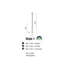 Lampy wiszące pojedyncze - Azzardo STYLO 1 BLACK 1xG9 Wisząca Czarny AZ0116 - produkt 4