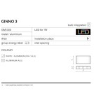 Kinkiety - Azzardo GINNO 3 WHITE/ALU 6xLED Ścienna Aluminium AZ0763 - product 2