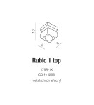 Lampy sufitowe - Azzardo RUBIC 1 TOP 1xG9 Sufitowa Przeźroczysty/Chrom AZ0489 - product 2
