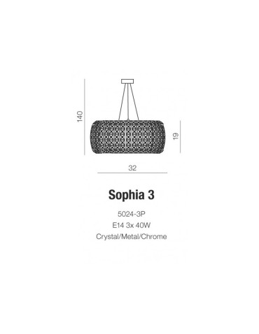 Azzardo SOPHIA 6 6xE14 Wisząca Przeźroczysty/Kryształ AZ0697 - produkt 2
