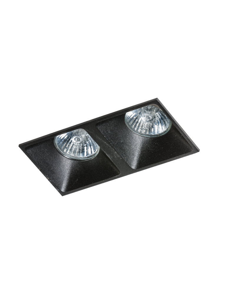 Lampy podtynkowe kwadratowe - Azzardo PIO 2 BLACK 2xGU10 Wpuszczana Czarny AZ1720 - produkt kolory-swiatla.pl 1