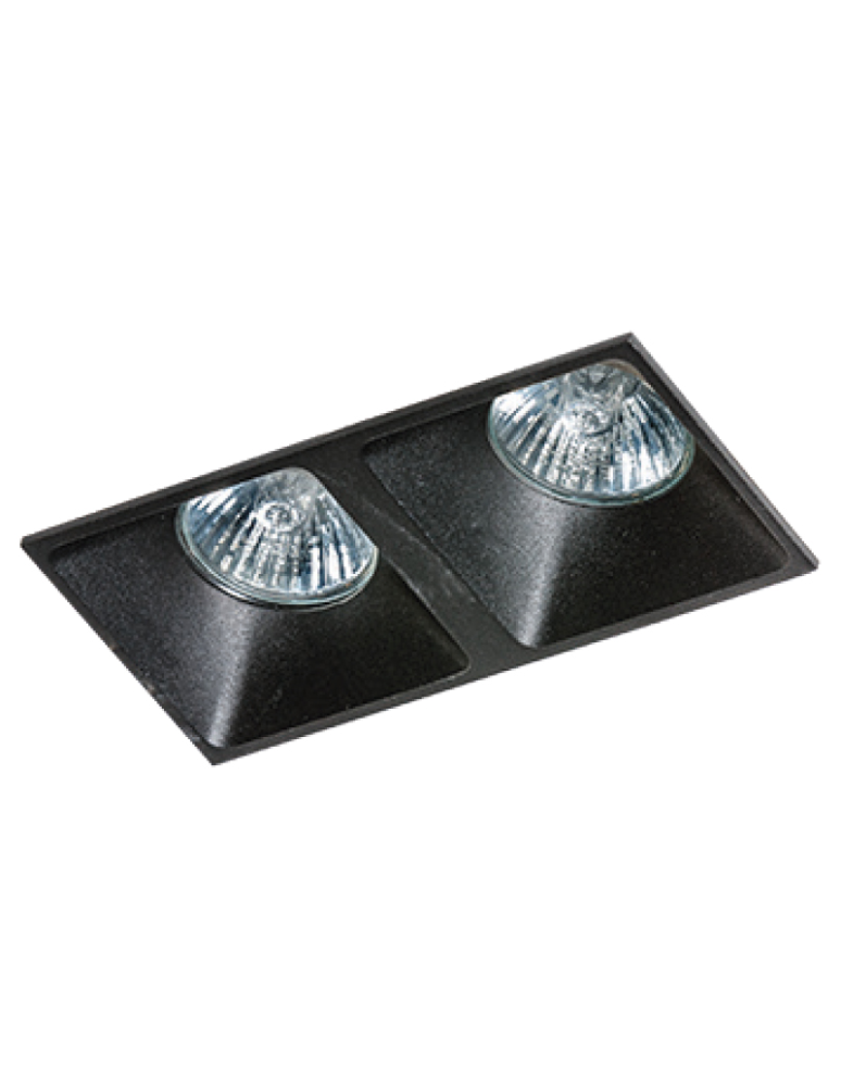 Lampy podtynkowe kwadratowe - Azzardo PIO 2 BLACK 2xGU10 Wpuszczana Czarny AZ1720 - product kolory-swiatla.pl 2