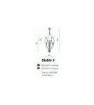 Lampy wiszące glamour - Azzardo DIABLO 3 BLACK 6xE14 Wisząca Czarny/Chrom AZ1345 - product 2