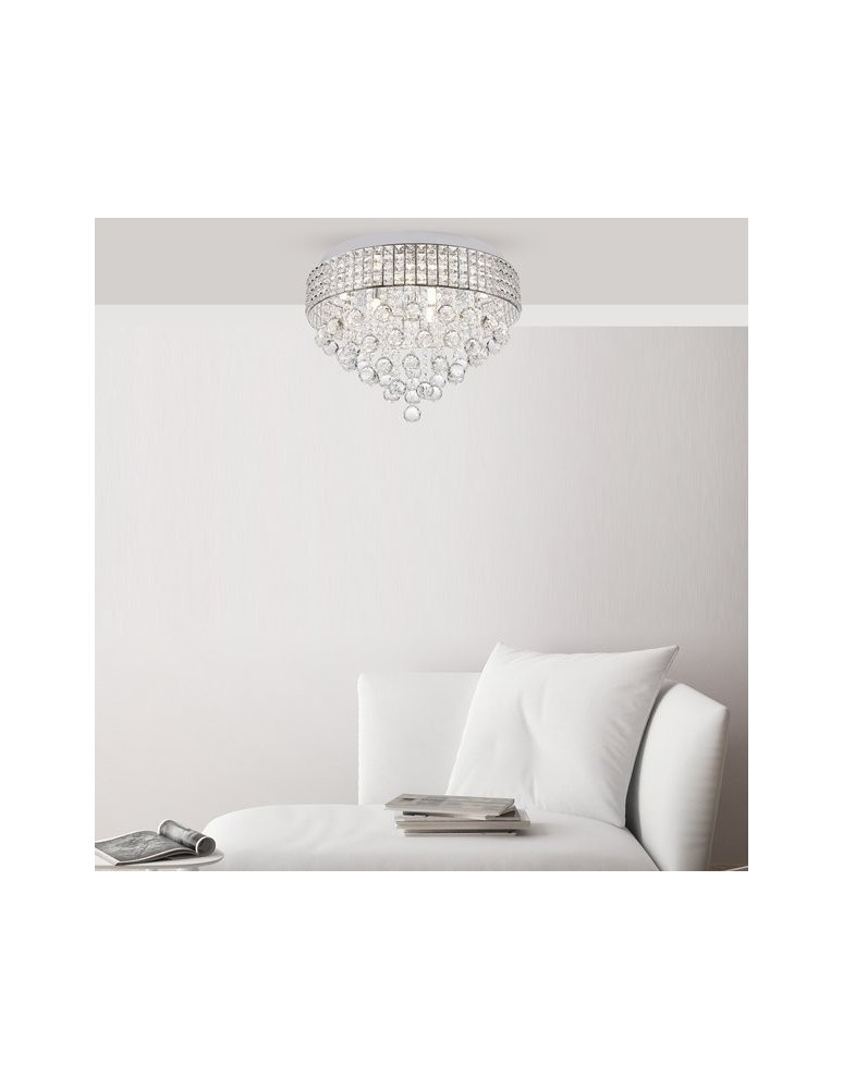 Lampy sufitowe z kryształami - Zuma Line Lampa Sufitowa srebrny CAPRI CEILING 19027-M - product kolory-swiatla.pl 3