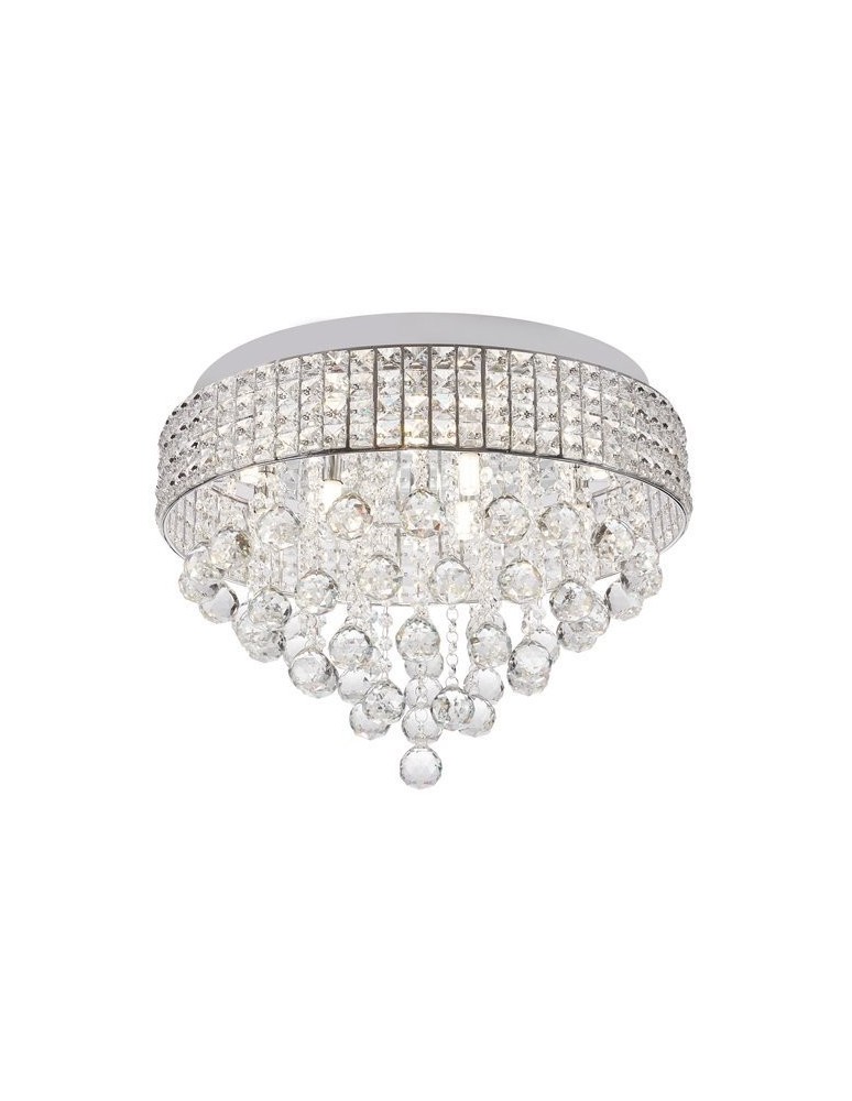 Lampy sufitowe z kryształami - Zuma Line Lampa Sufitowa srebrny CAPRI CEILING 19027-L - produkt kolory-swiatla.pl 1