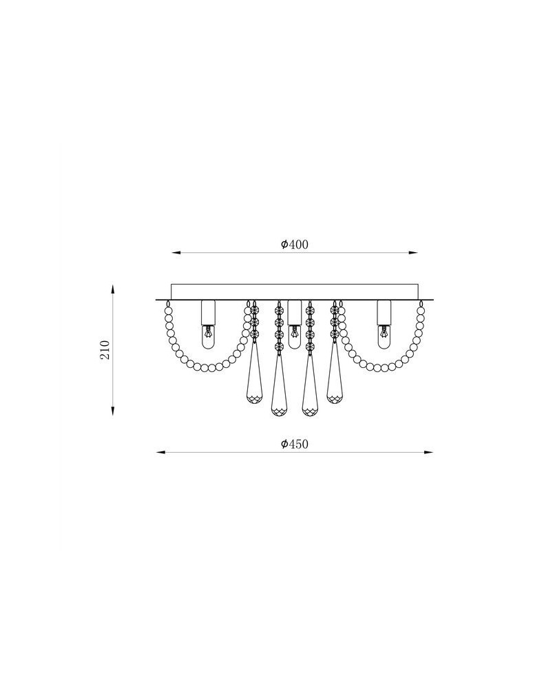 Lampy sufitowe z kryształami - Zuma Line Lampa Sufitowa srebrny SENSI CEILING 19157M - product kolory-swiatla.pl 2
