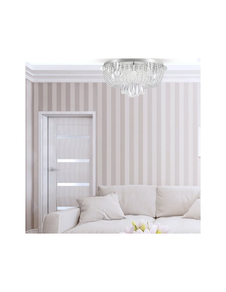 Lampy sufitowe z kryształami - Zuma Line Lampa sufitrowa srebrna SENSI CEILING 19157L - product kolory-swiatla.pl 3
