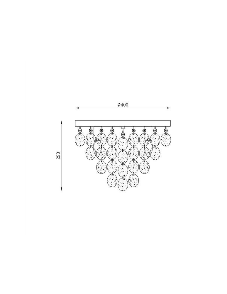 Lampy sufitowe z kryształami - Zuma Line Lampa Sufitowa srebrny PARDO CEILING 18365L - product kolory-swiatla.pl 2