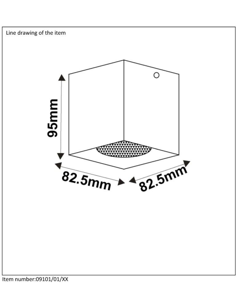 Lucide BODI Square GU10 excl D8.2 H9.5cm Bl 09101/01/30 Plafon