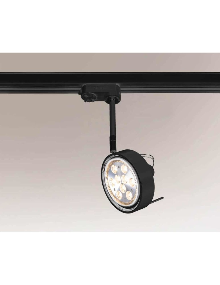 Lampy do szynoprzewodów 3 fazowych - Shilo FUSSA 6601 GU10 Czarny Reflektor do szynoprzewodu - produkt kolory-swiatla.pl 1