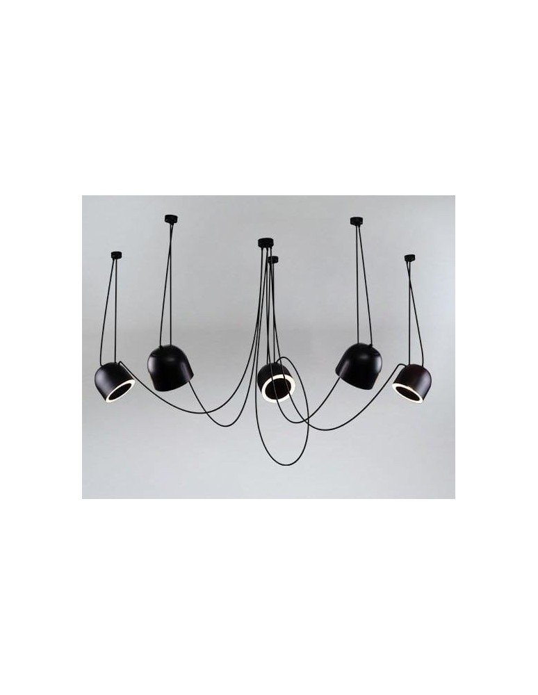 Lampy wiszące pająki - Shilo DOBO Wisząca 5xE14 9038 Czarny - produkt kolory-swiatla.pl 1