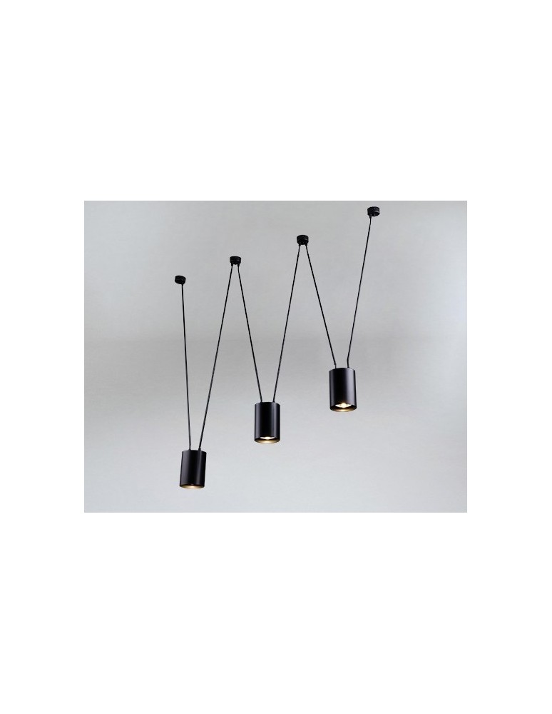 Lampy wiszące potrójne - Shilo VIWIN Wisząca 3xES111 GU10 9022 Czarny - product kolory-swiatla.pl 2