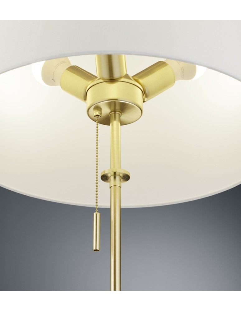 Lampy podłogowe z abażurem - TRIO LYON  Podłogowa 3xE27 mosiądz 409100308 - product kolory-swiatla.pl 2