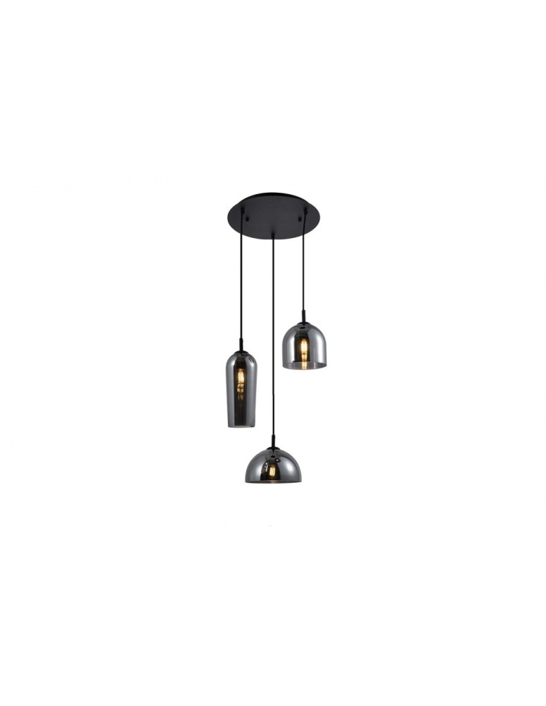 Lampy wiszące potrójne - Azzardo BLANCA 3 SMOKY 3xE14 Wisząca Dymiony AZ3336 - produkt kolory-swiatla.pl 1