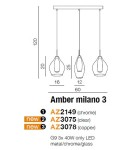 Lampy wiszące potrójne - Azzardo AMBER MILANO 3 CHROME 3xG9 Wisząca Chrom AZ2149 - produkt 6