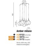 Lampy wiszące - Azzardo AMBER MILANO 5 CHROME 5xG9 Wisząca Chrom AZ0722 - product 6