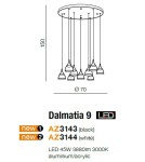 Lampy wiszące LED - Azzardo DALMATIA 9 BLACK 9xLED Wisząca Czarny AZ3143 - product 3