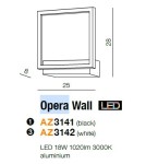 Kinkiety - Azzardo OPERA WALL WHITE 1xLED Ścienna Biały AZ3142 - product 2