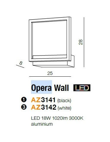 Azzardo OPERA WALL WHITE 1xLED Ścienna Biały AZ3142 - produkt 2