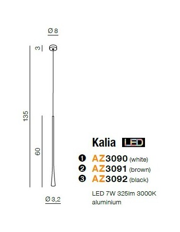 Azzardo KALIA WHITE 1xLED Wisząca Biały AZ3090 - produkt 2