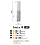 Lampy wiszące LED - Azzardo LOUISE 12 BK 12xLED Wisząca Czarny AZ3419 - produkt 2